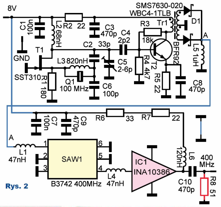 Rys.2 Generator sygnału zegarowego - schemat ideowy