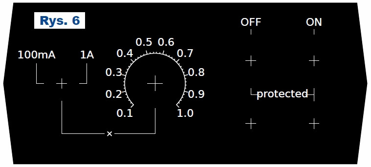 Rys.6 Przykład projektu płyty czołowej - automatyczny wyłącznik nadprądowy