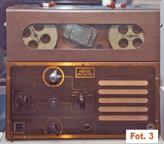 Fot.3 Magnetofon drutowy, produkowany w Niemczech w latach 1945...1950