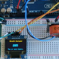 Alkomat Arduino wykorzystujący czujnik gazu MQ3 i wyświetlacz OLED