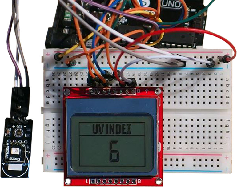 Test urządzenia do pomiaru indeksu UV na Arduino