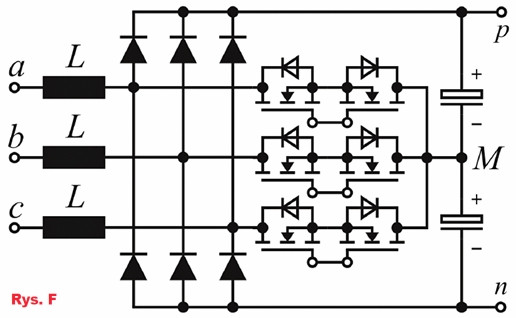 Rys.F Dwukierunkowe klucze przedstawione w postaci dwóch tranzystorów MOSFET
