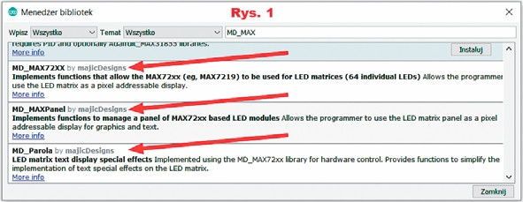 Rys.1 Biblioteki MD_MAX - Menedżer bibliotek