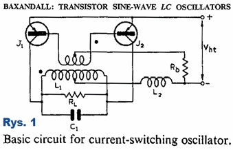 Rys.1 Koncepcja oscylatora z roku 1959 (praca P.J. Baxandalla)