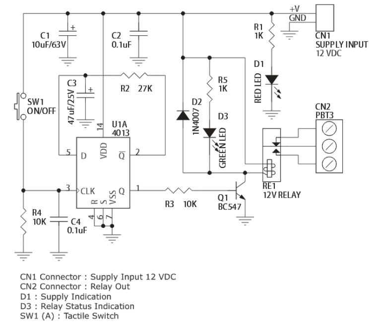 Schemat elektryczny układu przełączników
