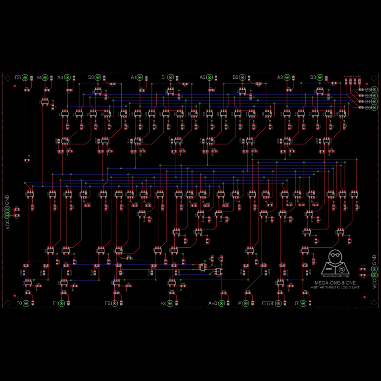 Projekt płytki PCB implementującej układ 74181
