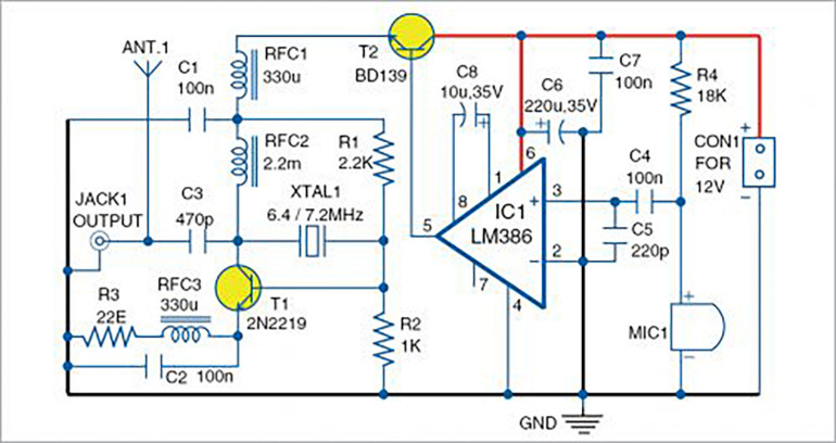 Rysunek 1. Nadajnik głosu na falach krótkich