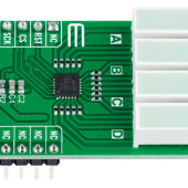 Nieduży moduł wskaźnika BarGraph 4 Click firmy MikroElektronika zawierający cztery segmenty LED