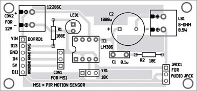 Rysunek 6. Układ elementów na płytce drukowanej