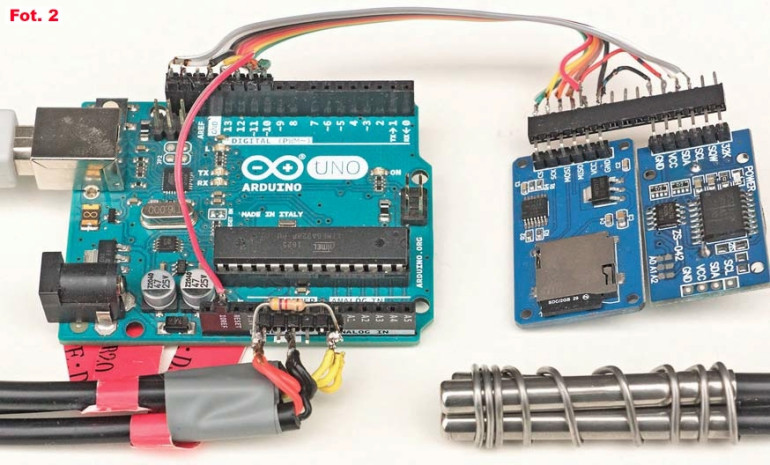 Fot.2 Arduino z trzema czujnikami temperatury