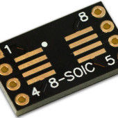 Wygoda użycia układów scalonych w obudowach SOIC-8 i SOT23-6 oznacza dwustronną płytkę PCB firmy AB Electronics