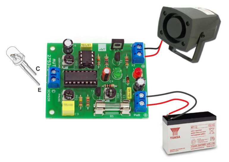 Strach na szpaki -  podłączenie