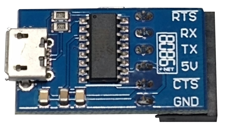 Przejściówka microUSB-UART firmy 8086 Consultancy