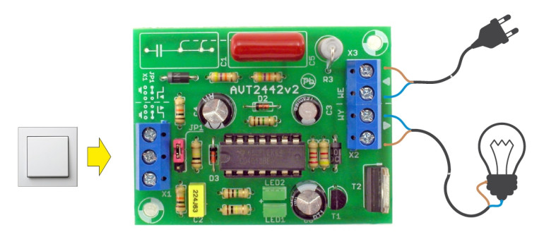Rys.5 Automatyczny wyłącznik czasowy - przykład podłączenia
