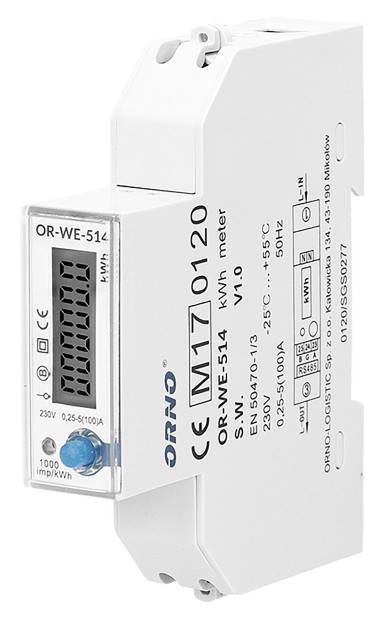 Fotografia 1. Licznik energii elektrycznej ORNO WE514