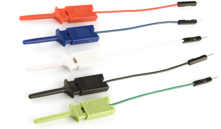 Łatwość testowania układów scalonych z zestawem pięciu chwytaków o dwóch haczykach CAB-09741 od SparkFun Electronics