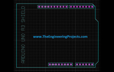 Projekt płytki drukowanej Arduino UNO dla Proteus ARES
