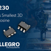 Funkcjonalny, małych rozmiarów czujnik Halla 3D A33230 firmy Allegro MicroSystems