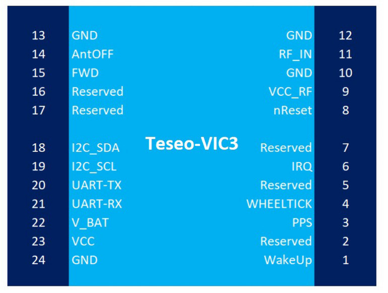Wyprowadzenia układu TESEO-VIC3DA