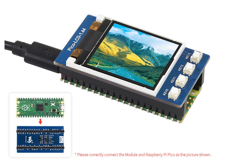 Wyświetlacz Pico-LCD-1.44
