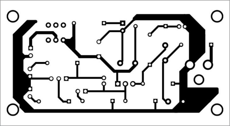 Rysunek 2. Układ płytki drukowanej dla bufora audio o wysokiej impedancji