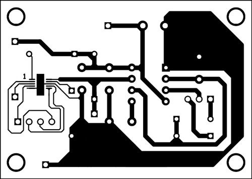 Rysunek 2. Jednostronna płytka drukowana sterownika bezszczotkowego silnika prądu stałego