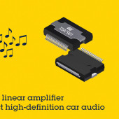 Zintegrowany samochodowy wzmacniacz audio od ST, łączący dźwięk wysokiej rozdzielczości z wydajnością klasy G