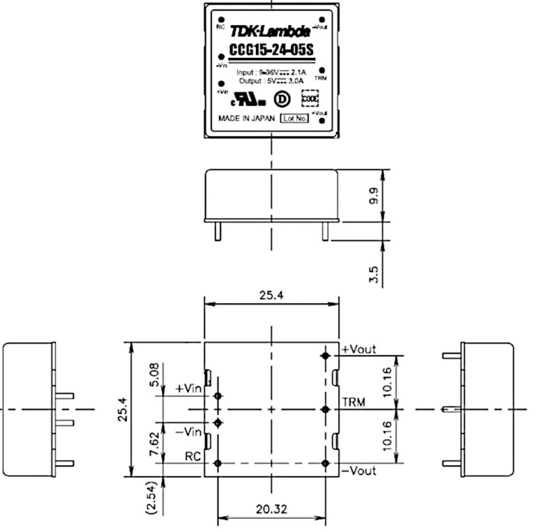 Wymiary przetwornicy