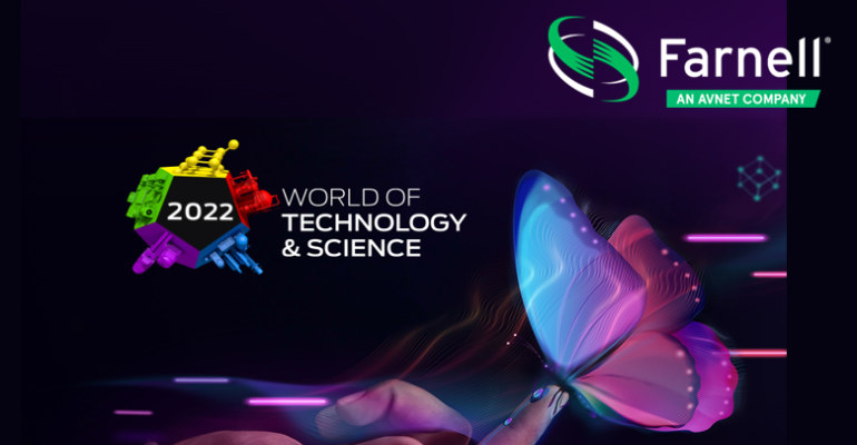 Loga targów «World of Technology & Science 2022» oraz firmy Farnell