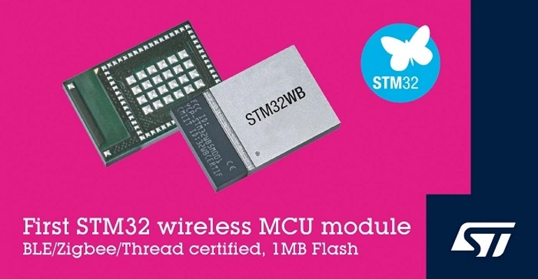 Funkcjonalny moduł STM32WB5MMG firmy STMicroelectronics do bezprzewodowej komunikacji