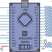 Dwudziestodiodowy migacz z wykorzystaniem Arduino Nano