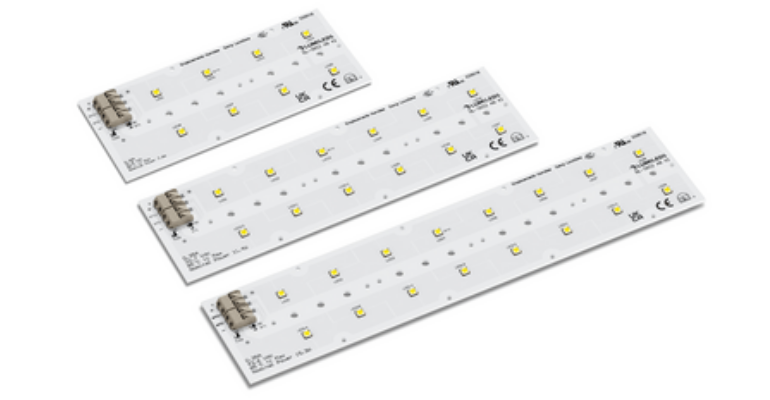 Moduł oświetleniowy LUXEON XR-HL2X w wersji zawierającej (od góry): 8, 12 i 16 diod LED serii LUXEON HL2X