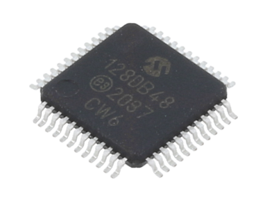 Mikrokontroler z rodziny AVR128DB w budowie TQFP48