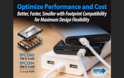 Nowe, azotkowo-galowe (GaN) tranzystory firmy Efficient Power Conversion (EPC) o oznaczeniach: EPC2304 i EPC2305