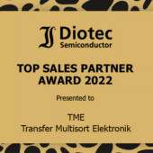 Wręczona dystrybutorowi TME nagroda «Top Sales Partner Award 2022» przyznana przez firmę Diotec Semiconductor