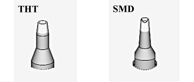 Końcówki do pracy z elementami przewlekanymi i do czyszcenia pól SMD