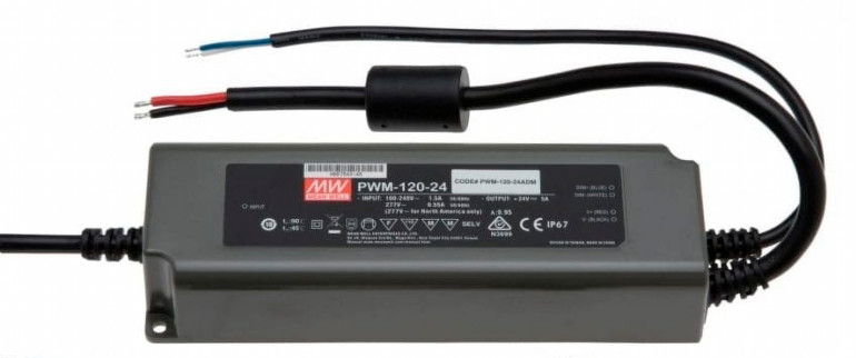 Fotografia 1. Zasilacz PWM-120-24 z regulacją mocy wyjściowej m.in. poprzez sygnał PWM