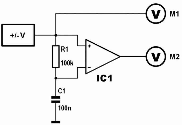 Detektor nachylenia z tylko trzema elementami (© 2017 Jos Verstraten)