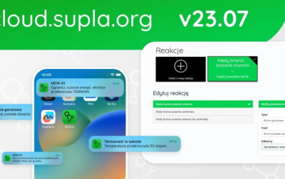 Dostępna aplikacja Supla Cloud v23.07