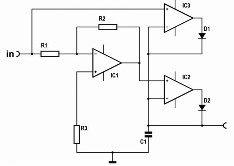 Układ, który reaguje zarówno na dodatnie jak i ujemne szczyty (© 2017 Jos Verstraten)