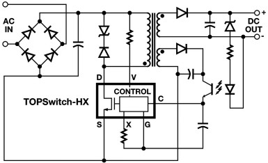 Rysunek 1. Schemat aplikacji układów serii TOP252...262