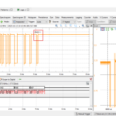 «Scope to Digital» - interpretacja wejściowych sygnałów analogowych jako sygnałów cyfrowych w oprogramowaniu WaveForms 3.21.2