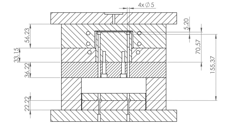 Rysunek 1. Projekt formy wtryskowej