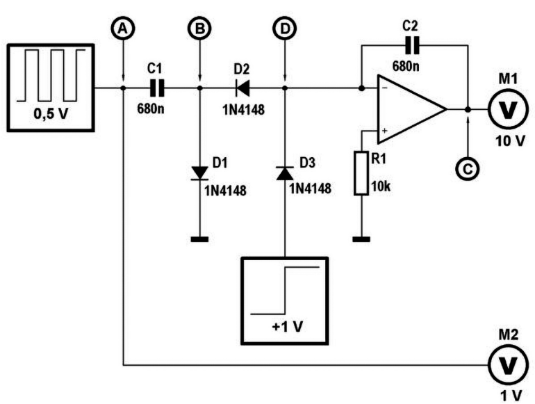 Rysunek 2. Schemat eksperymentalnego generatora napięcia schodkowego