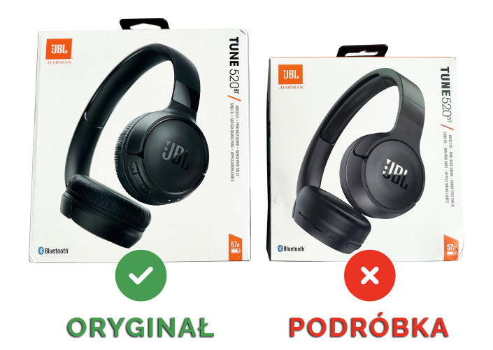 Uwaga na podrabiane słuchawki Tune 520 BT firmy JBL