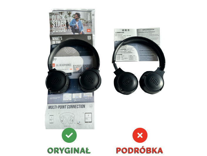 Uwaga na podrabiane słuchawki Tune 520 BT firmy JBL