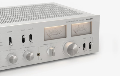 Oldschoolowy wzmacniacz stereo WSH-805 firmy Unitra o konstrukcji dual-mono