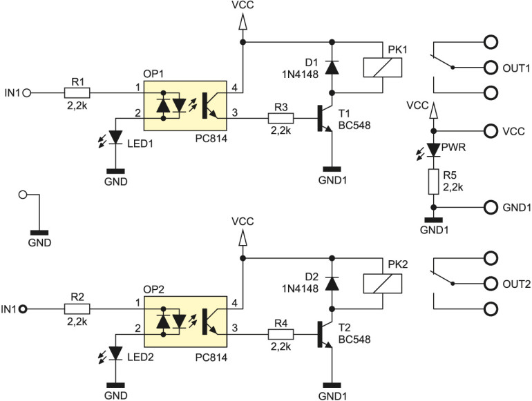 Schemat ideowy modułu wykonawczego