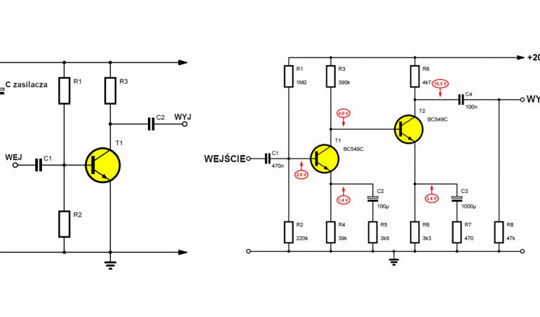 Edukacja w EdW dla szkół i uczelni - wykład 16: Wzmacniacze jedno- i dwutranzystorowe