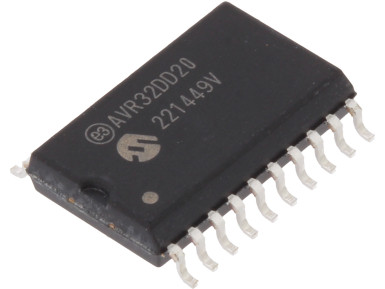 Fotografia 2. Mikrokontroler AVR32DD20-ISO z serii AVR DD